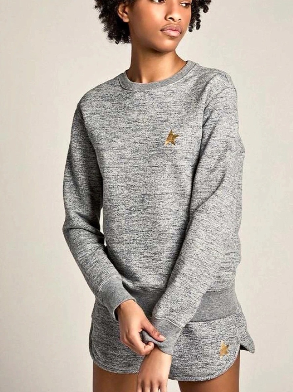 Brand New Golden Goose Athena Gray Star Sweatshirt and Shorts